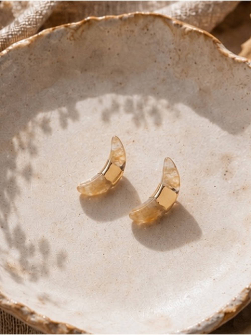 Scout Curved Crescent Citrine Stud Earrings